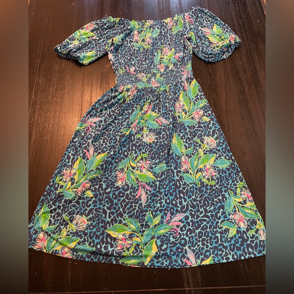 Lilly Pulitzer Camille Dress Formentera Turquoise Hot On the Spot Size M